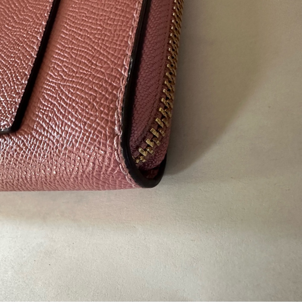 Coach Accordion Pink Leather Zip-Around Wallet - Picture 4 of 8